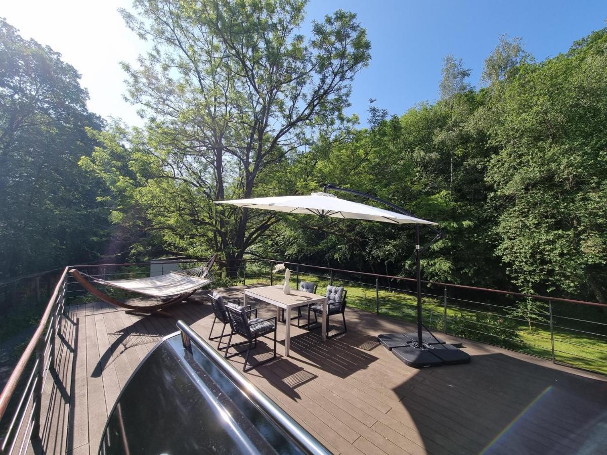 5 Sterne Bahnhoftraum, Appartement "Waldliebe" 133Qm, Grosse Terrasse 70Qm, Qr Code Scannen Fuer Virtuellen Rundgang, Premium Ausstattung Braunfels Extérieur photo